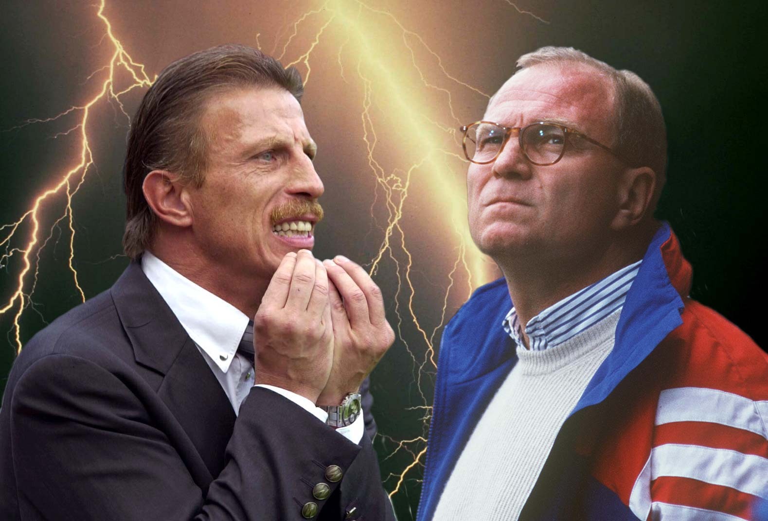 Der „verschnupfte Herr Daum“ wird nicht Bundestrainer in der Saison 2000/01. Uli Hoeneß „grätscht“ dazwischen. Foto: Imago Images/Sven Simon